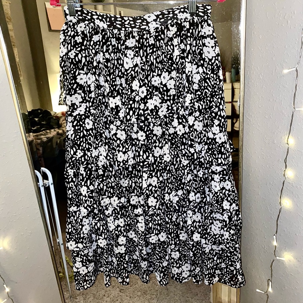 Topshop Ruffle Midi Skirt
